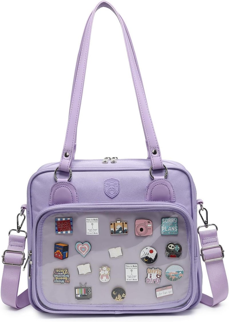 CHERRY SAUCE Oxford Ita Bag Crossbody Shoulder Bag Satchel Messenger Backpack Multi-Purpose Pins Display - Image 1